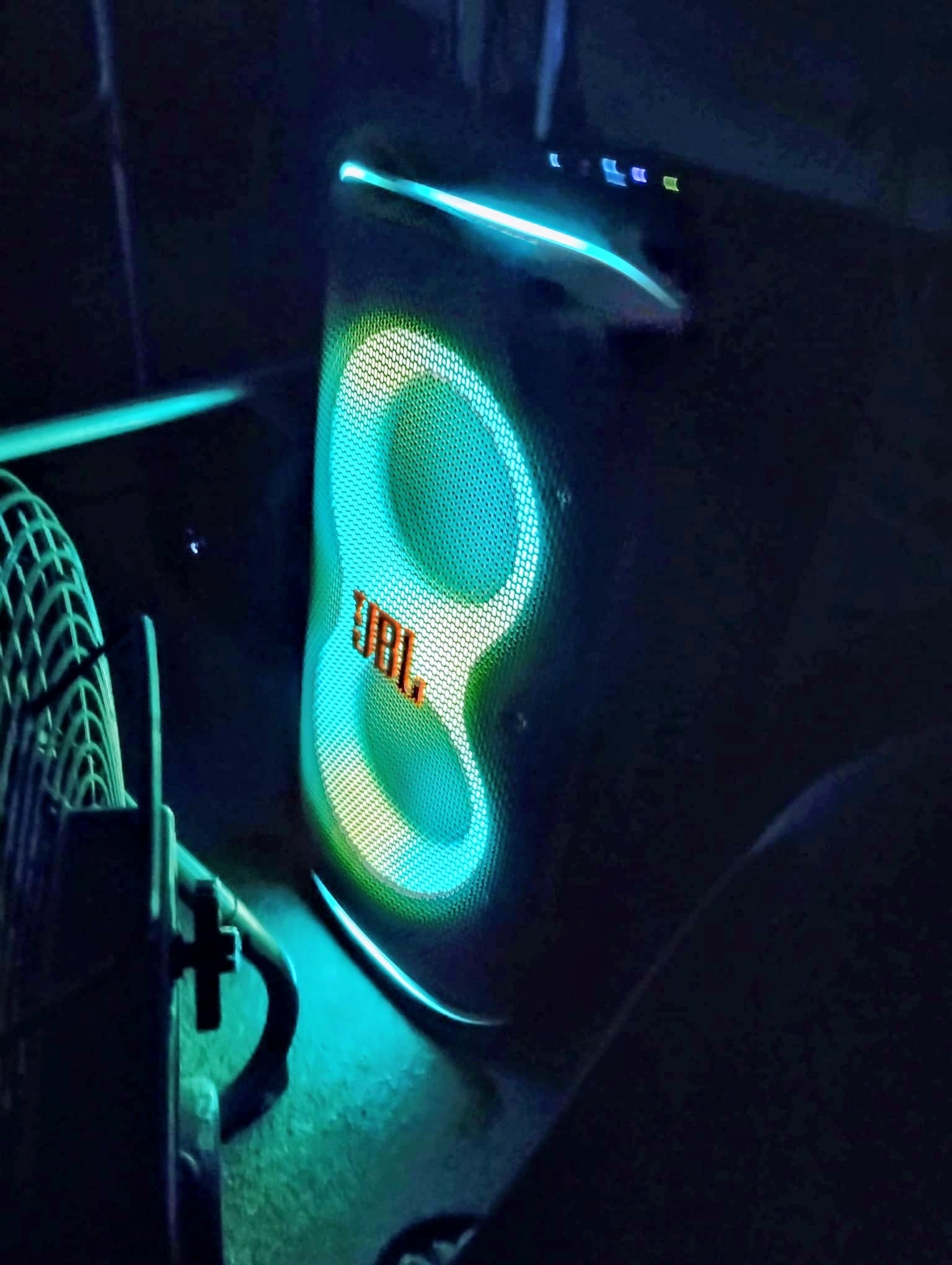 JBL PartyBox speaker with LED lights